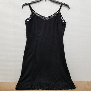 Aquamar dress Medium sleeveless suede-like crochet lace trim adjustable straps